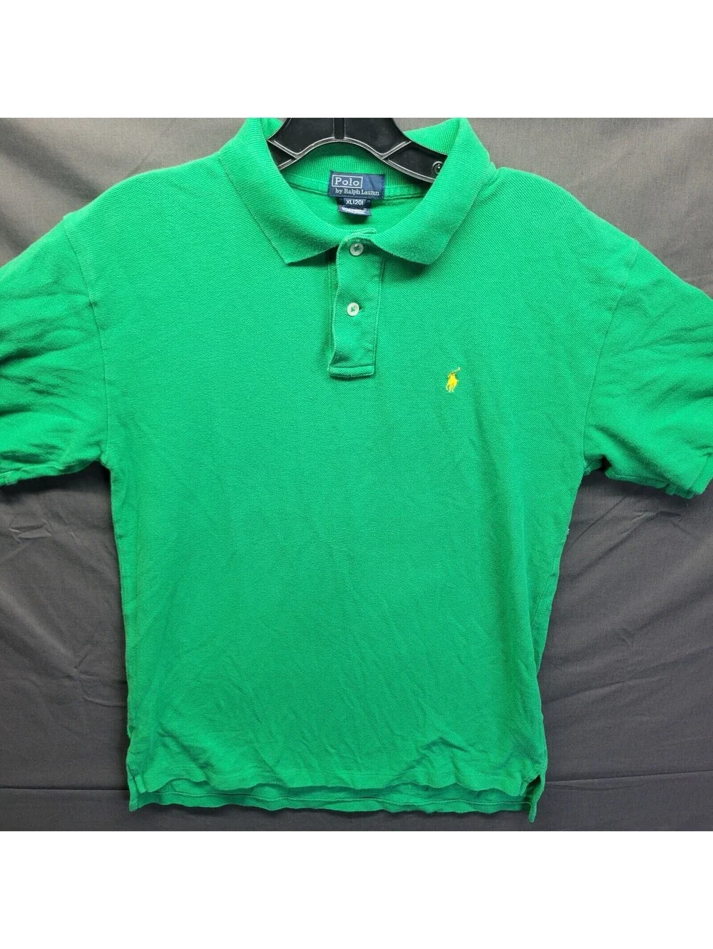 Boys Vintage Polo Ralph Lauren Green Mesh Polo Sz XL (20)